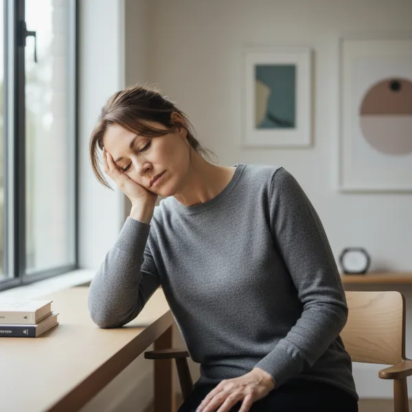 Woman experiencing fatigue and low energy related to hormonal imbalance