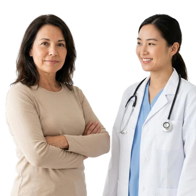 Patient with medical provider for physician-led weight loss care in Searcy, AR